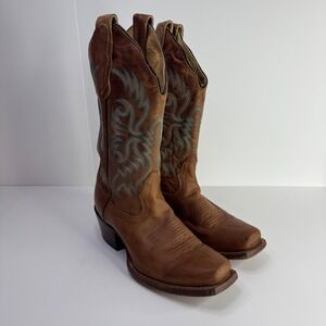 Nocona Boots Womens 5.5 B Brown Leather Square Toe Western Cowboy Boots 5009